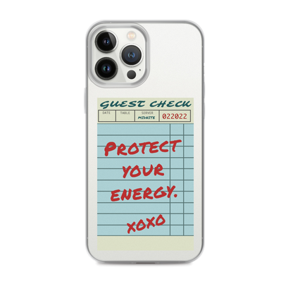protect your energy iPhone case, energy phone case, energy case, iPhone case, guest check print