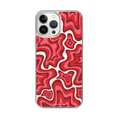 red case, red phone case, red iphone case, red swirls case, cherry ripple