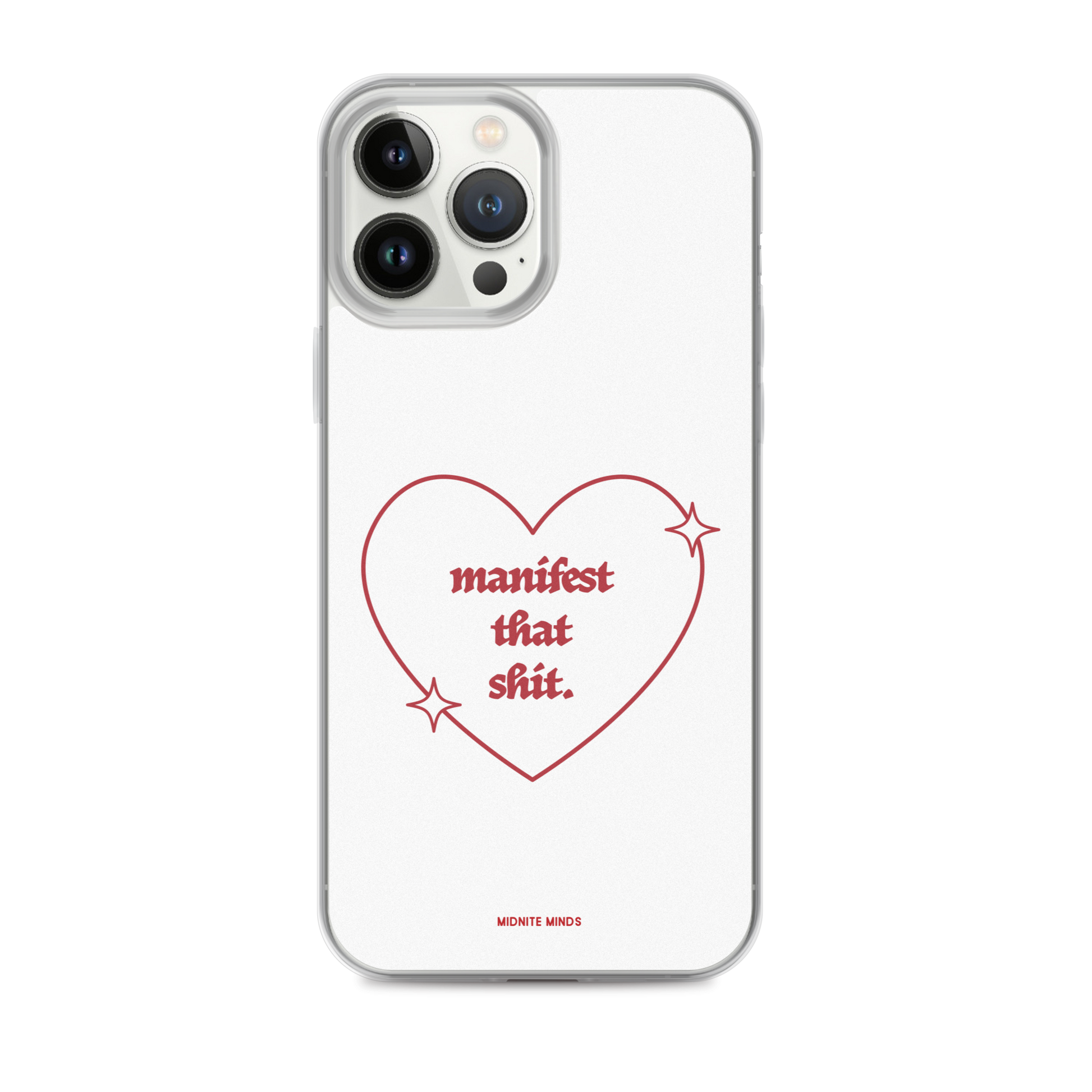 manifest that shit, heart iPhone case, manifestation, heart phone case, aesthetic phone case
