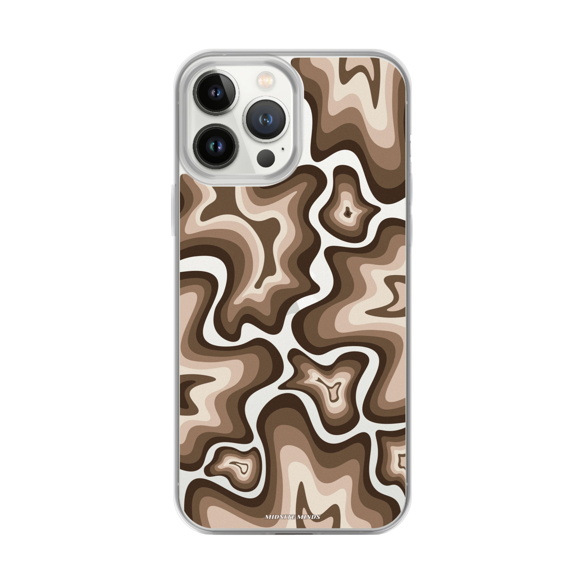 brown iPhone case, brown phone case, aesthetic phone case, brown swirls phone case