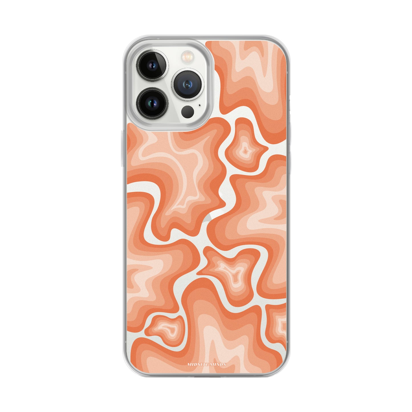 tangerine ripple iphone case, orange ripple iphone case, orange swirls iphone case, orange case
