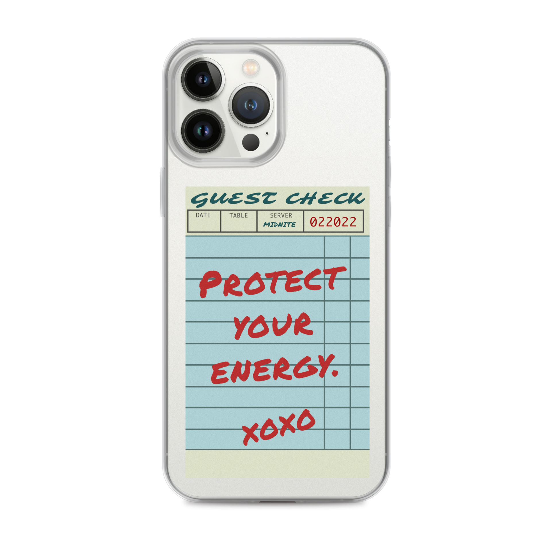 protect your energy iPhone case, energy phone case, energy case, iPhone case, guest check print