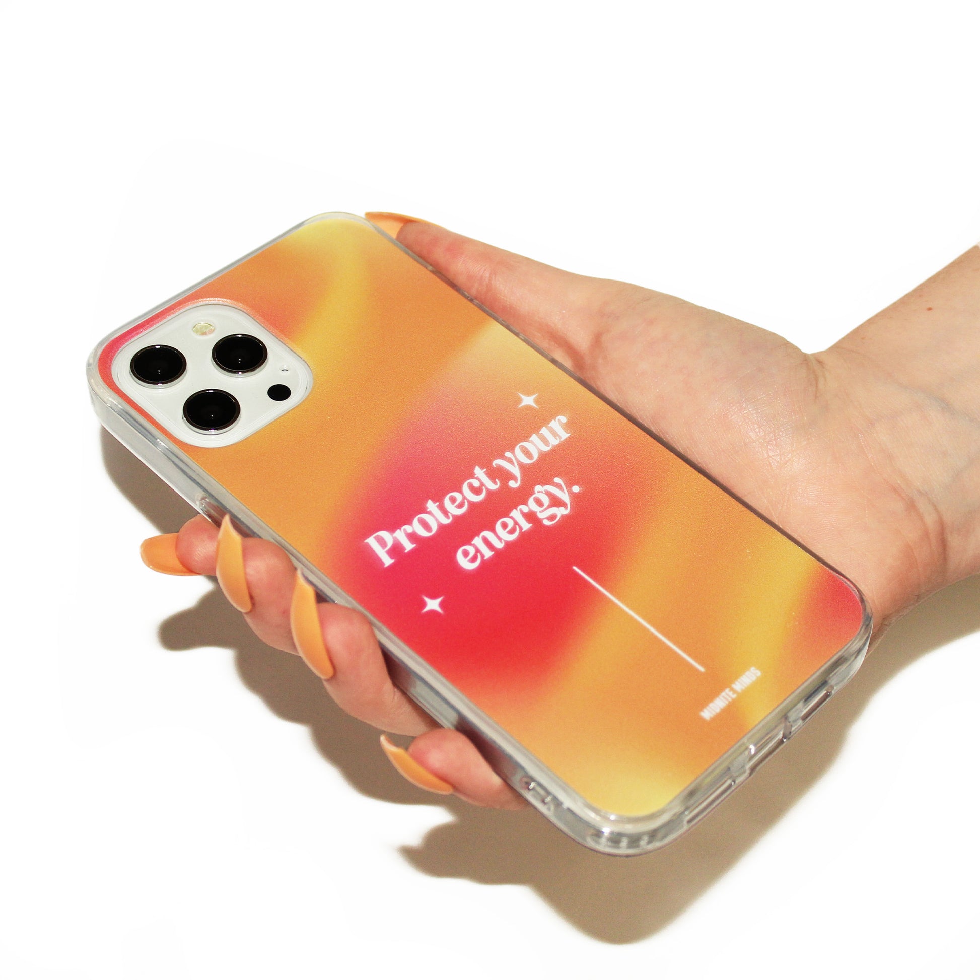 gradient iphone case, cute iphone case, protect your energy iphone case, orange iphone case, iphone14 case