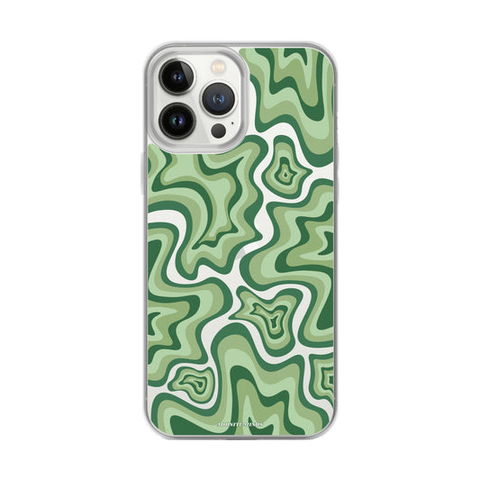 sage ripple iphone case, green ripple phone case, green swirls iphone case, green aesthetic