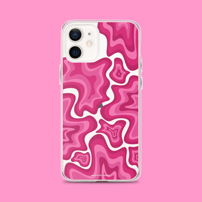 strawberry ripple iphone case, pink iphone case, pink phone case, pink swirls case