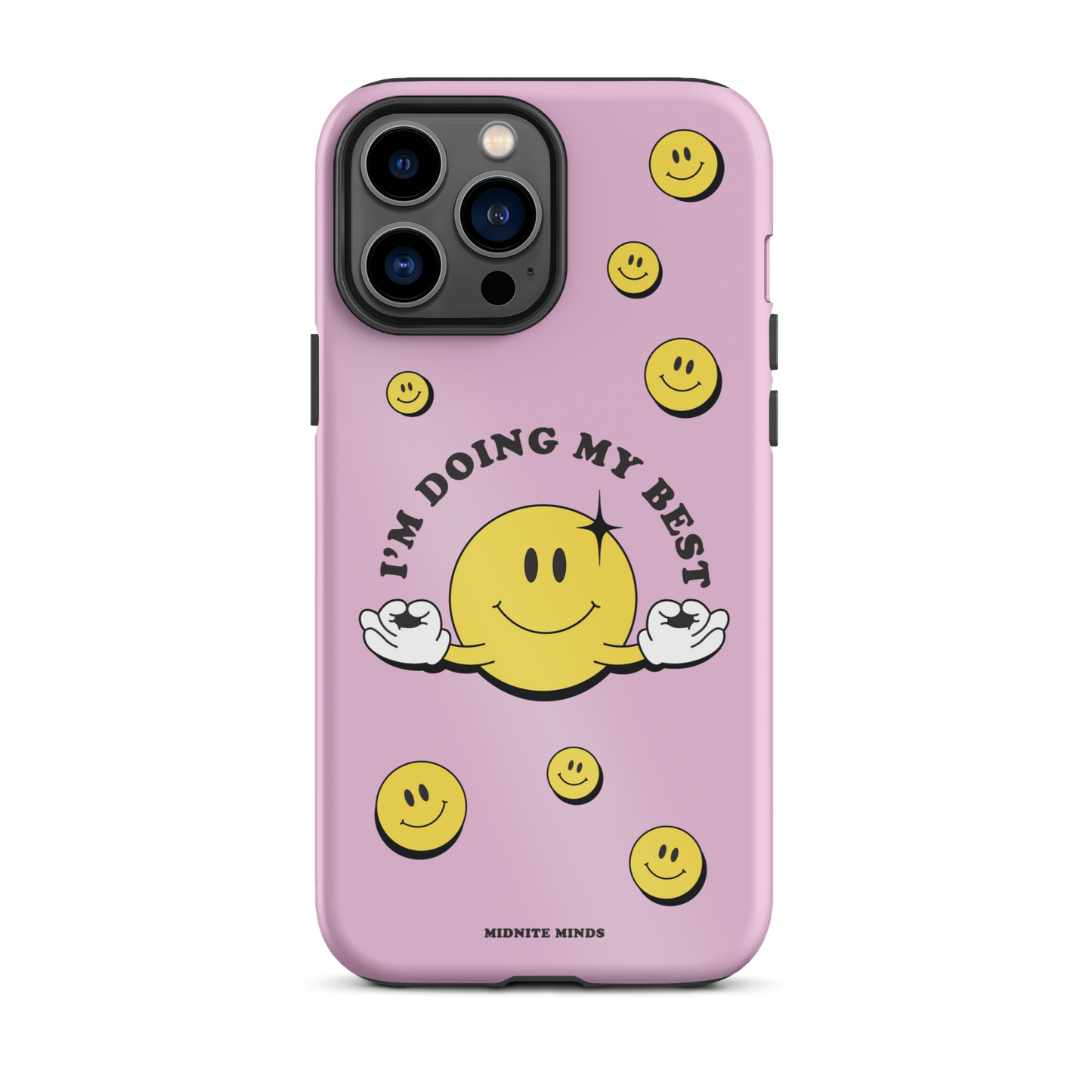 iphone case, pink iphone case, pink phone case, smiley face phone case