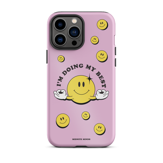 iphone case, pink iphone case, pink phone case, smiley face phone case